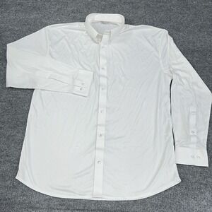 Collars & Co Shirt Mens 2XL White Long Sleeve Button Up Dress Collar Polo NEW